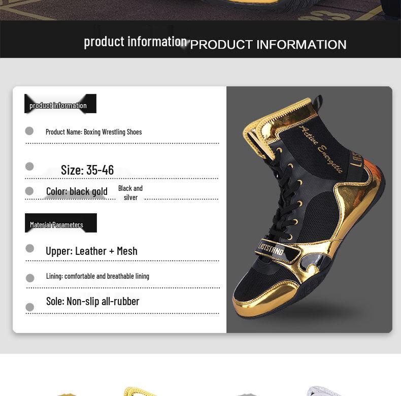 Профессиональные боксерки и борцовки с высоким верхом - Дышащие, Нескользящие для мужчин и женщин