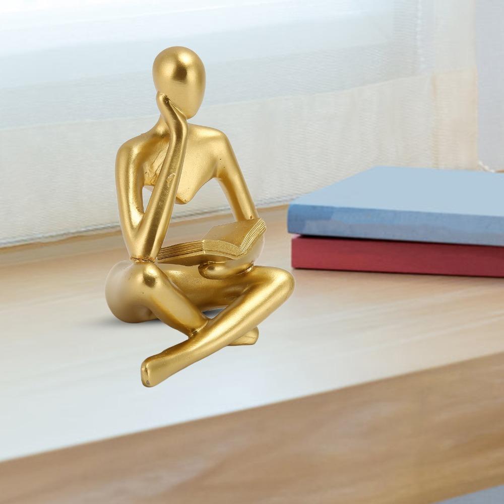 Resin Resin Thinker Desktop Statue Bookshelf Decorative Figurine Hotel Interior Display Piece