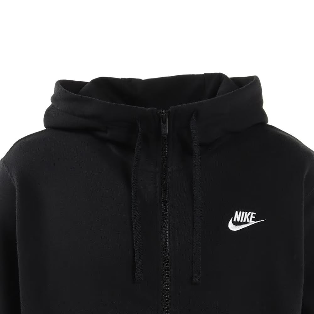 Nike Худи на молнии из френского махрового трикотажа Club BV2649-010 Черный/Белый (Размер S)