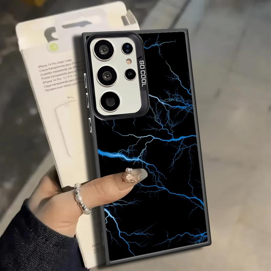 Красный чехол-бампер 'Red Lightning' для Samsung Galaxy S25 S23 Ultra Note 20 Ultra S21 S25Edge S23 S20 Plus S22 S24 FE