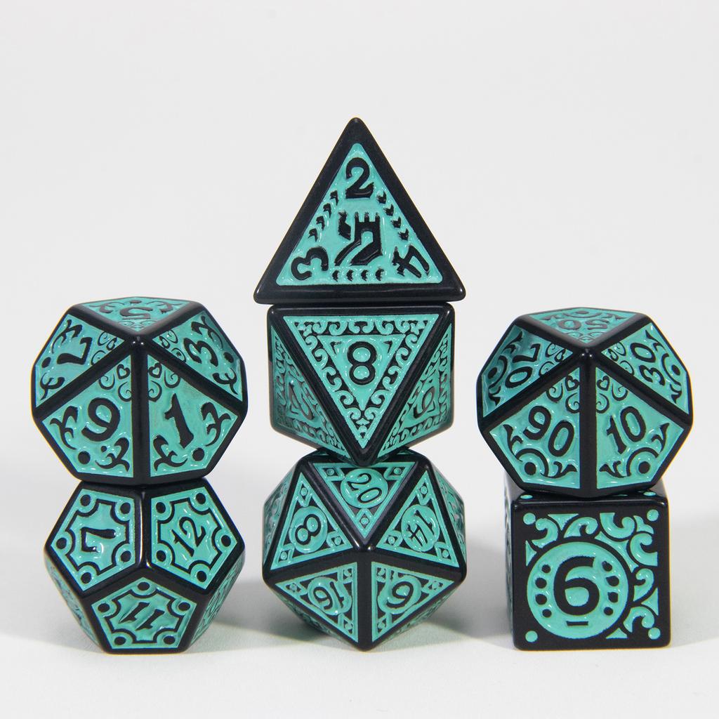 DND Dice Набор многосторонних игральных костей 7 шт. Текстуры Узоры игральных костей для DNDGame RPG Настольные игры Аксессуары Хобби Праздничный подарок