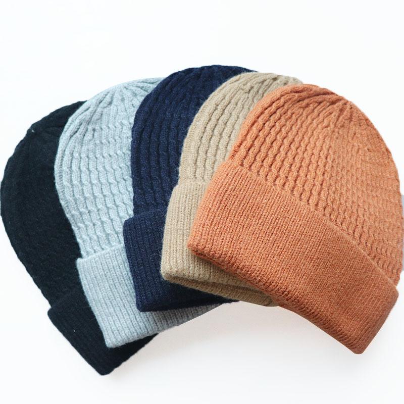 Fashionable classic unisex warm woolen hat, jacquard solid color plain knit hat, cold weather hat, pullover ski hat