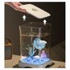 Betta Fish Tank Decor Clear Sturdy Small Mini Aquascape Bowl for Office Living Room