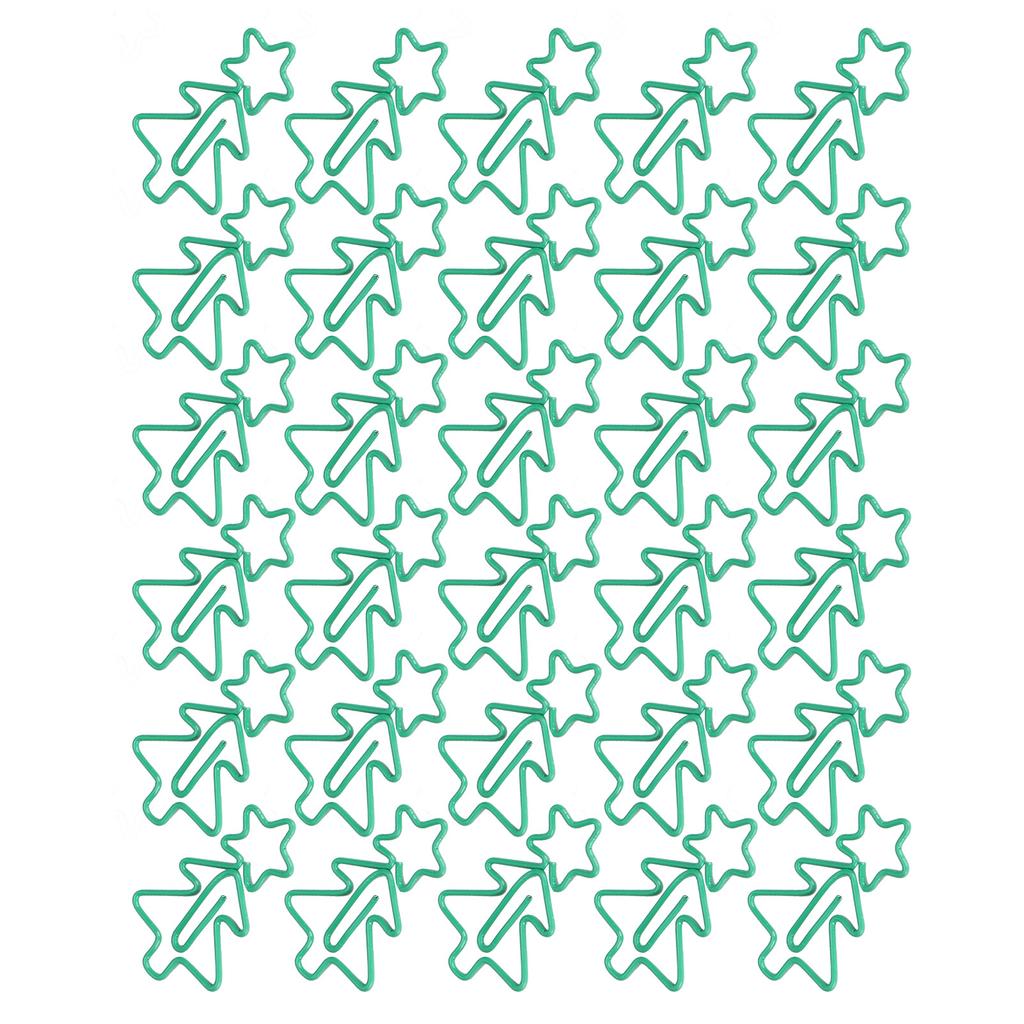 30 шт. забавных скрепок в форме пятиконечной звезды, закладки для книг, зажимы для планировщика в форме рождественской елки