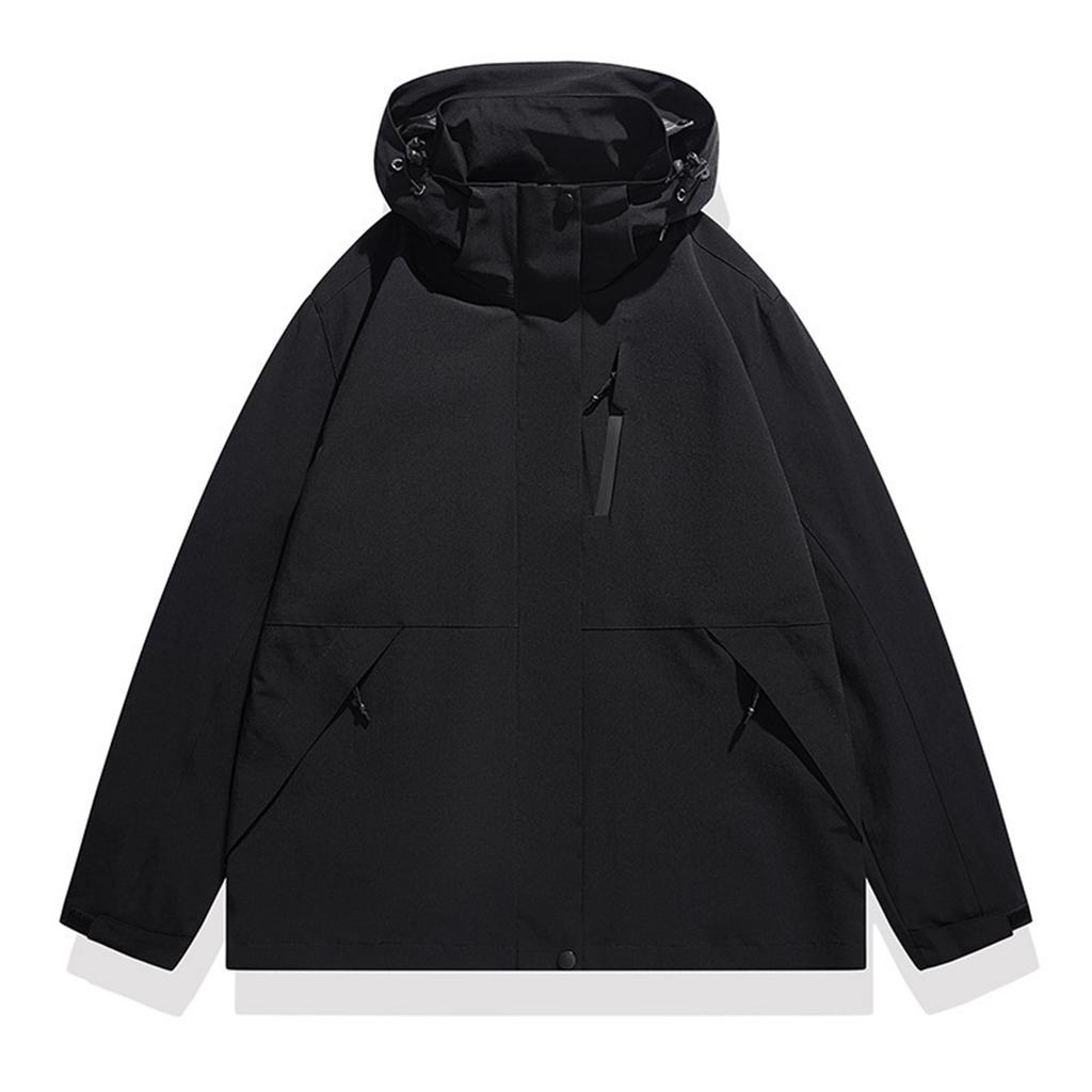 Мужская однотонная куртка Куртка в стиле легкой рабочей одежды Мужская модная спортивно-повседневная куртка с капюшоном