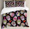 Yellow Sugar Skull Print Home Bedding Sets Duvet Cover Pillowcase Microfiber King Queen Double Twin Polyester Comforter Cover