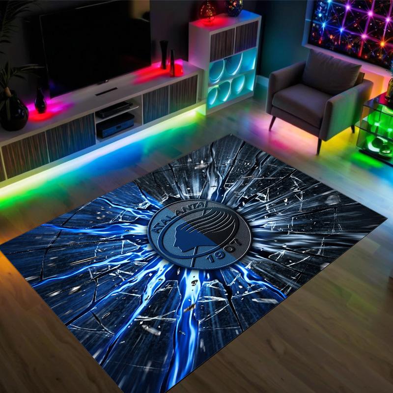 Atalanta FC Design Crystal Velvet Carpet Cozy Non?Slip Printed Rug For Bedroom Living Room Entrance