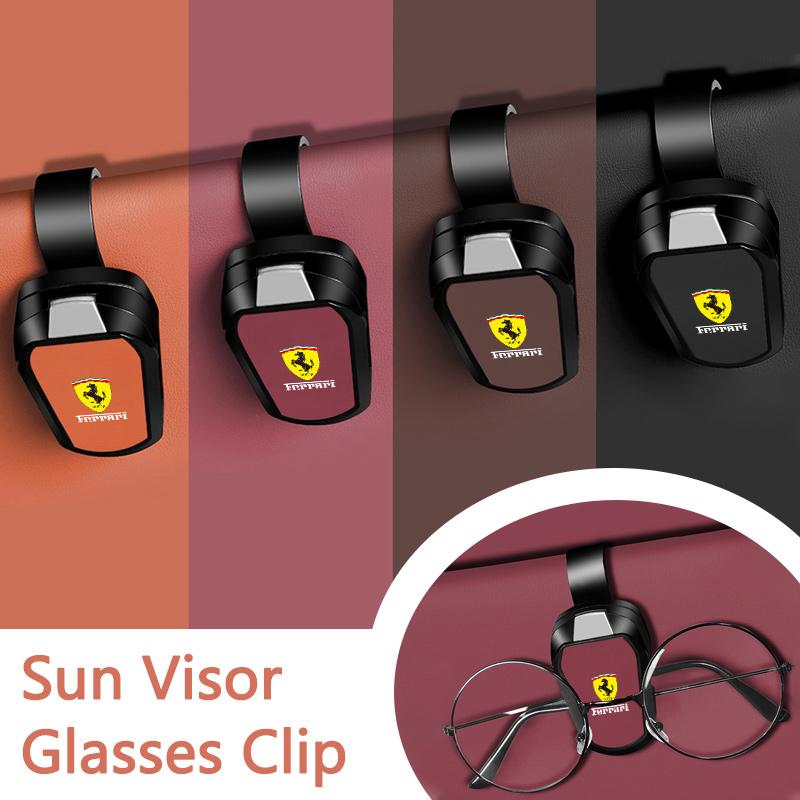 Car Sun Visor Glasses Holder Organizer Anti-Slip Eyewear Clip For Ferrari F430 Stradale Roma 488 Spider SF90 LaFerrari Portofino JQ7