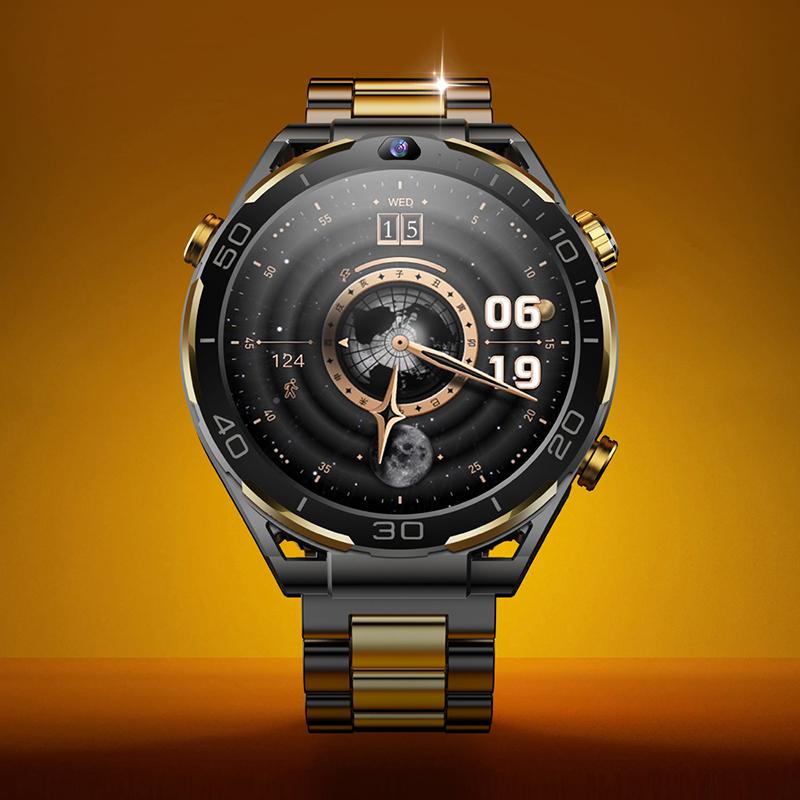 Умные часы 5G Wifi DDR4 6+128G GPS SIM-карта Умные часы 4G телефон часы 1,5-дюймовый AMOLED двойная камера 6G+128G память