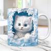 Adorable 3D Cat Pattern Ceramic Mug Cute Kitten Coffee Mug Smooth Tea Milk Cup Funny Christmas Birthday Gift For Cat Lovers