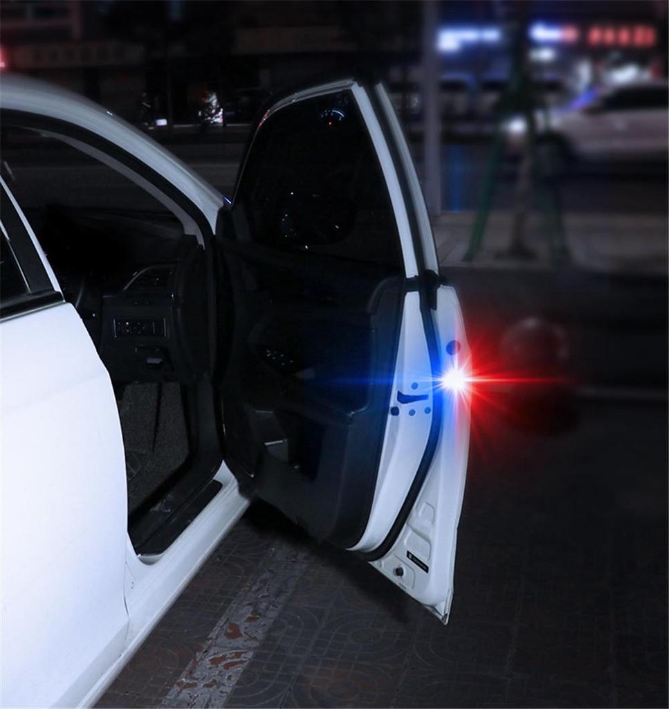 Светодиодный стробоскоп для предотвращения столкновений, красный/синий, безопасный, без проводов, индукционное украшение двери автомобиля, сигнальная лампа против хвоста