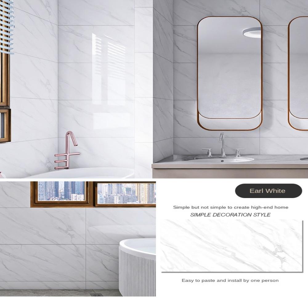 Влагостойкая имитация керамической плитки Наклейки на пол Наклейка на стену Обои Самоклеящиеся 3D настенные украшения Ванная комната Спальня