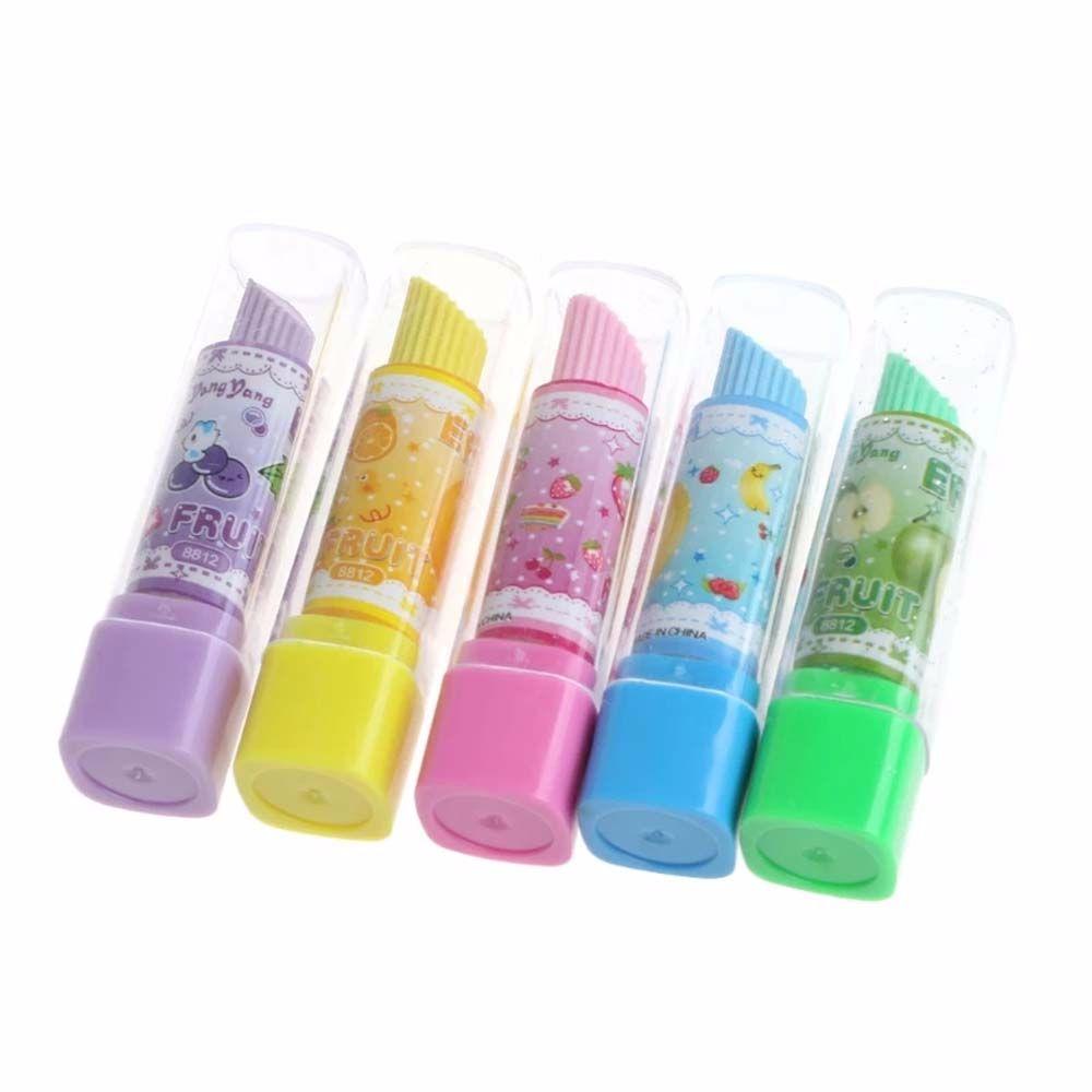 Office Supplies Children Gift Fruit Eraser Lipstick Eraser Stationery Rotary Rubber Eraser