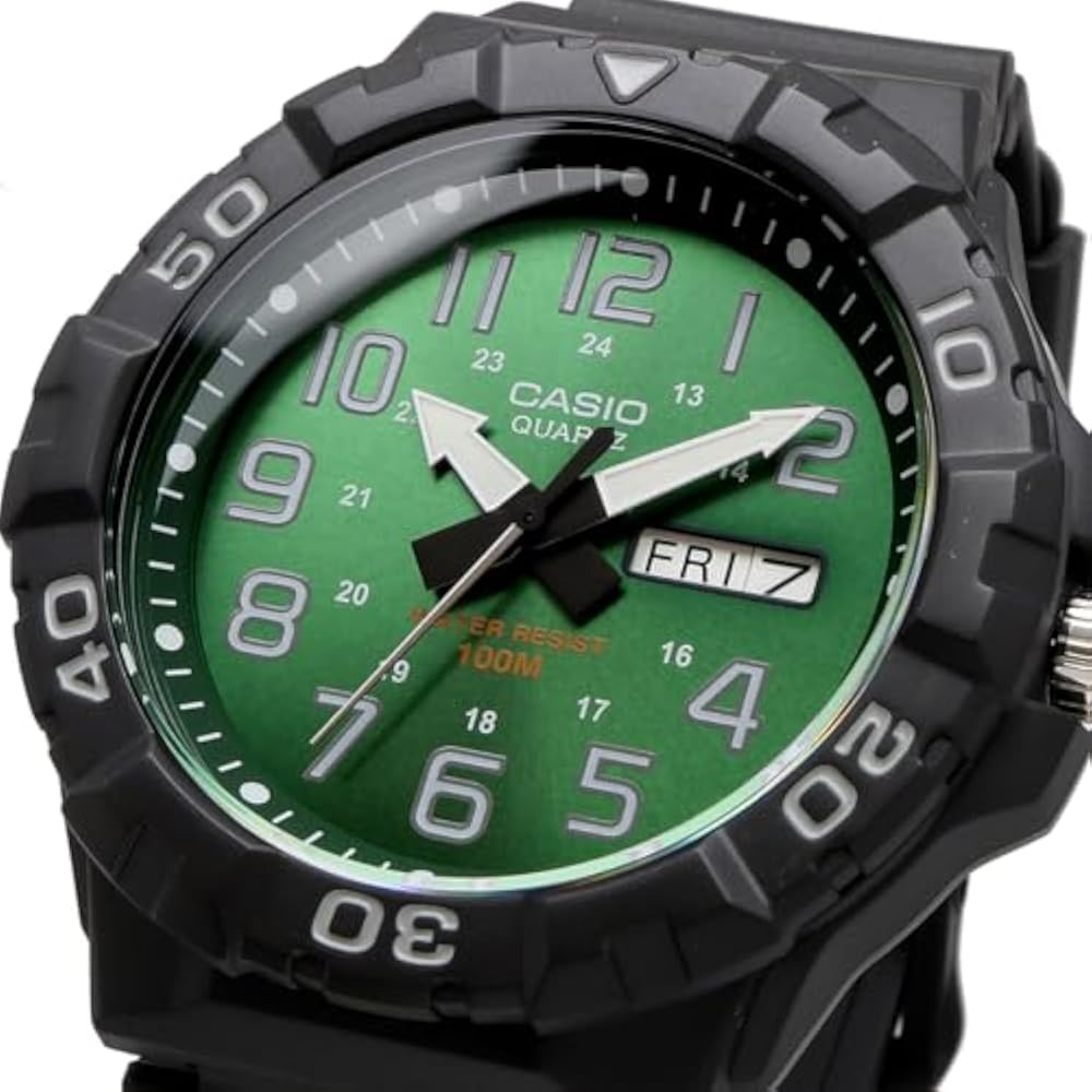 Casio Стандартный СТАНДАРТНЫЙ БОЛЬШОЕ ЛИЦО Кварцевые часы MRW-210H-3BV Мужские Зеленый Циферблат Kyokko Зарубежная Мод...