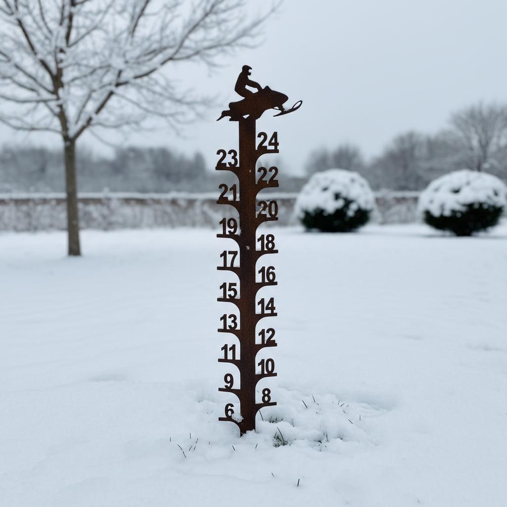 Snow Gauge Metal Outdoor Yard Garden Snow Depth Measurement Tool Rust-proof Durable