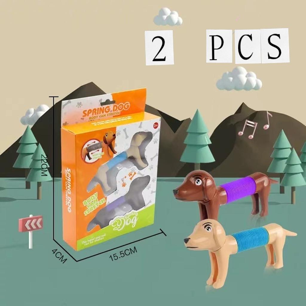 Pop Tube Sensory Toys Spring Dog Puppy Stretch Fidget Kids Boys Girls Adults Finger Learning Play Toy