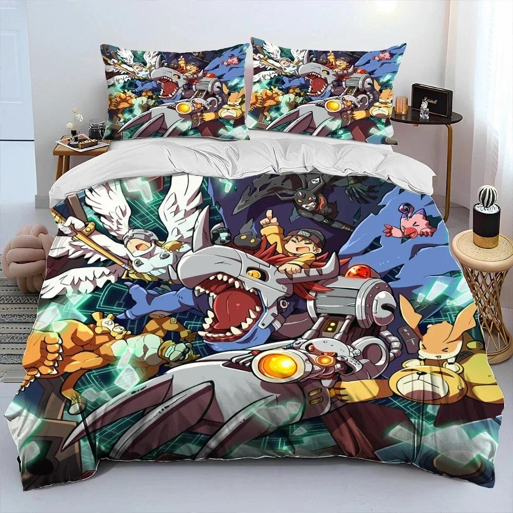 Аниме Digimon Adventure Monster Комплект постельного белья Пододеяльник Постельный комплект Одеяло Чехол Наволочка Одеяло King Queen Size Мальчики Взрослые