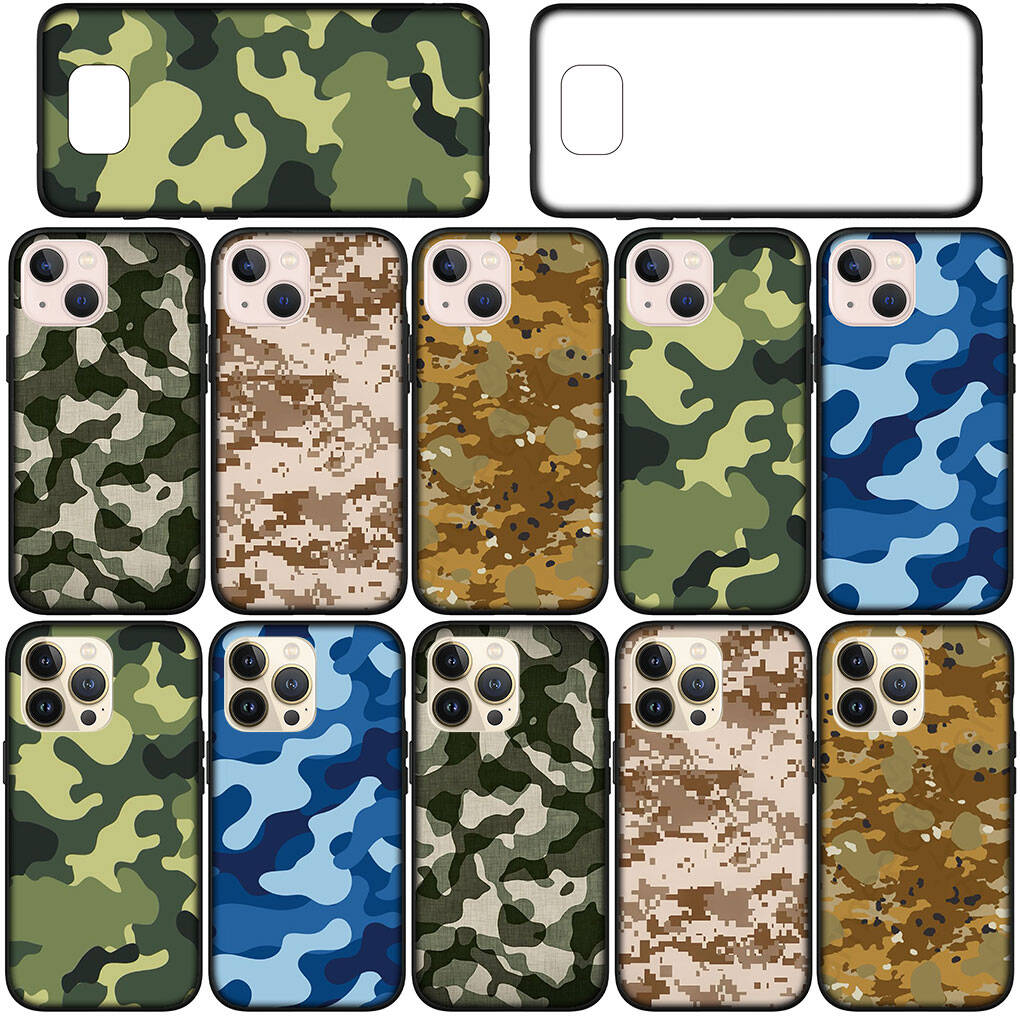 Для iPhone 17 16 15 Xiaomi Poco Redmi Note 14 13 12 11 Pro Max Samsung Galaxy S25 S24 S23 OPPO Huawei Армейский Узор Камуфляж Военный Камуфляж Чехол для Телефона