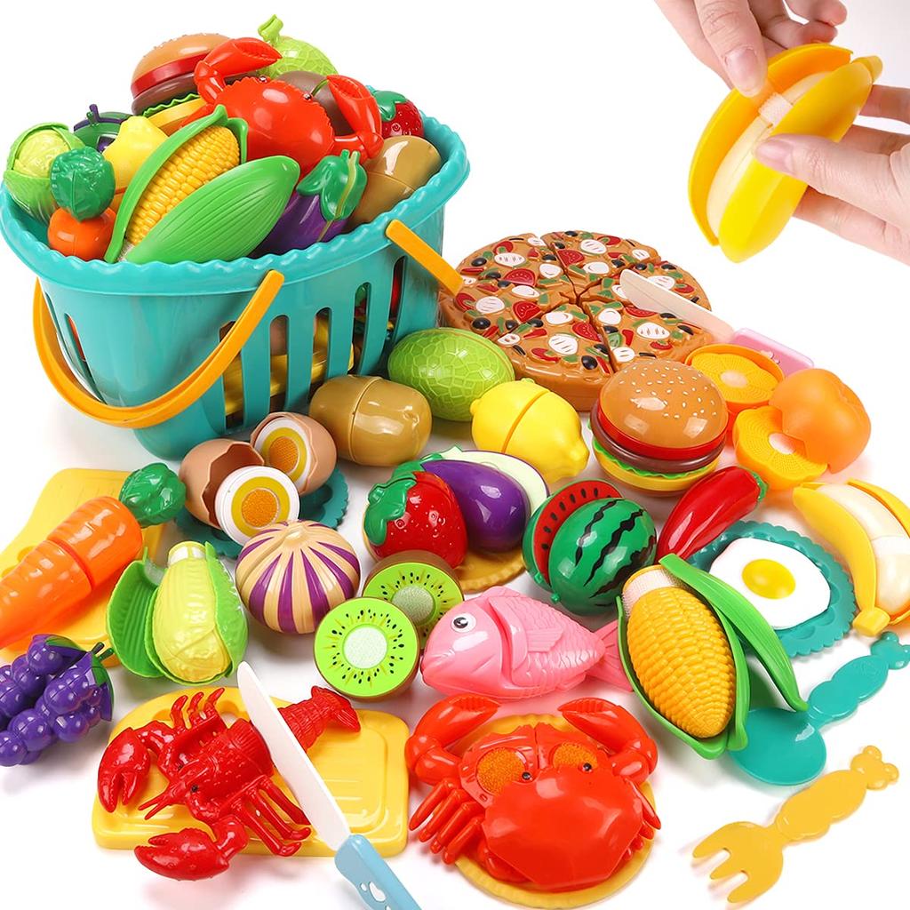 KaeKid Play House Hamburger Kitchen Utensils поставляется с местом для хранения ролевых игр, резки, обучающей кухонной утвари, Play House Birthday Christmas Baby