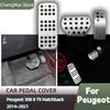 Накладки на педали из нержавеющей стали AT MT для Peugeot 308 II T9 хэтчбек 2014~2021 педаль газа и тормоза, противоскользящие накладки на педали
