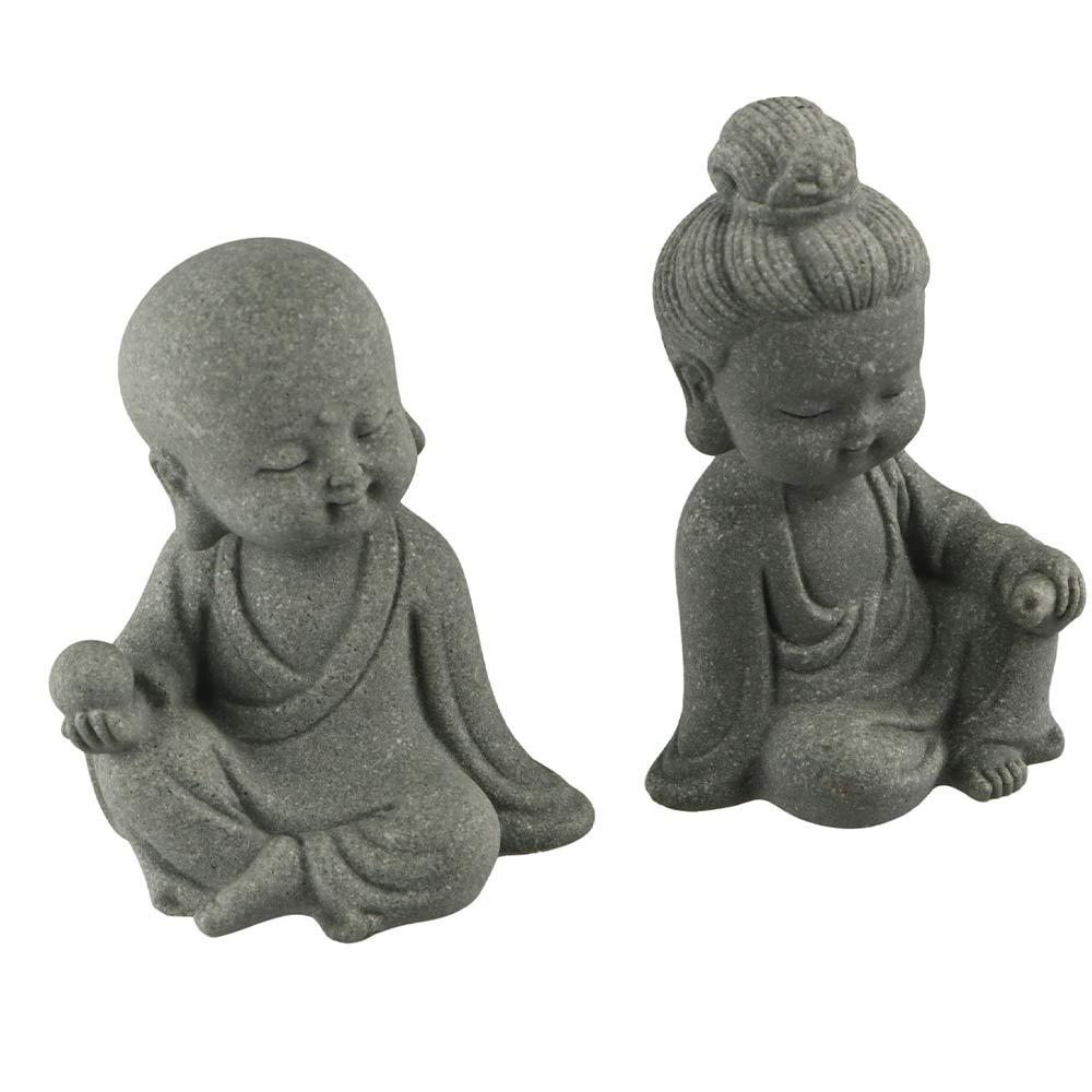 Sandstone Aquarium Buddha Statues Mini Dolls Buddha Statue Little Monk Figurine Car Dashboard