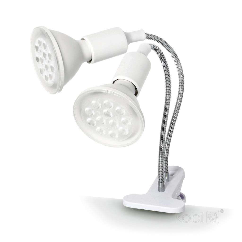 Clip lamp for plants 2xE27 white