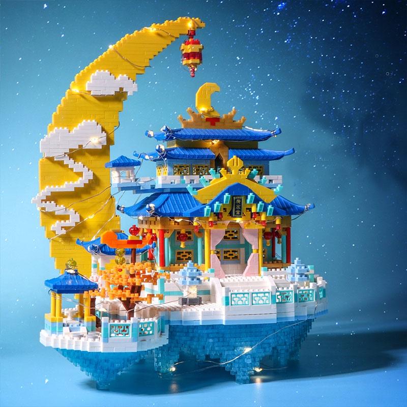 Высококачественные строительные блоки из АБС-пластика с микрогранулами-бриллиантами, совместимые с Lego, игрушка-замок в традиционном китайском стиле, оптовая продажа
