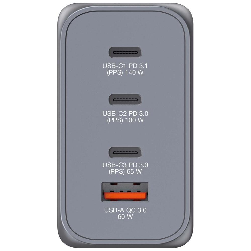 Сетевое зарядное устройство Verbatim Gan 240W3Xusb-C/Usb-A + Адаптер EU/UK/US Gnc-240 32205