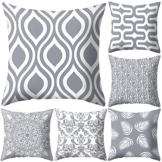 Серый квадратный плед с геометрическим рисунком, защитный чехол, чехол для подушки, постельные принадлежности