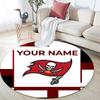 Custom Name,Tampa Bay Buccaneers pattern round rug,Carpet Rug for Living Room Bedroom Playroom ,Non-slip Floor Mat,Holiday Gifts and Birthday Gifts.