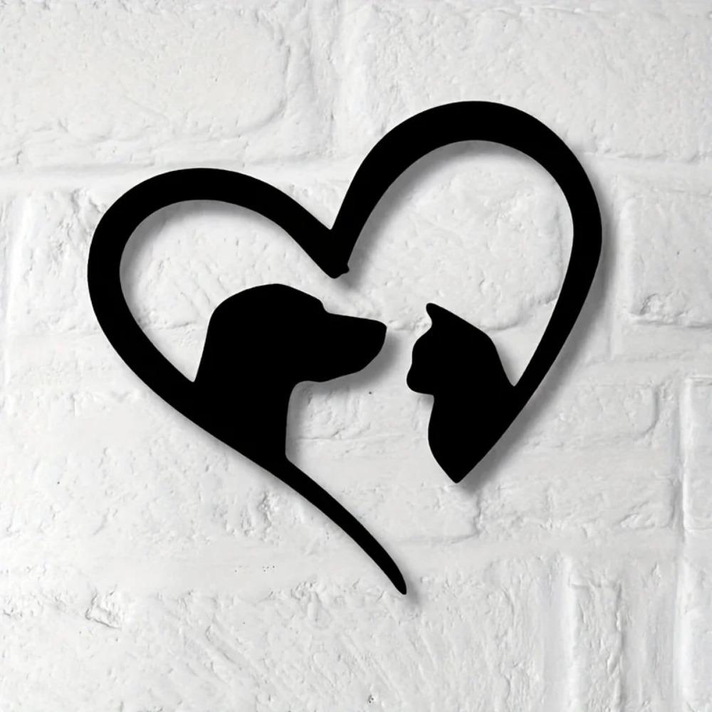 1 шт. настенное искусство из металла для домашних животных с изображением кошек и собак для внутреннего и наружного декора, идеальный подарок на новоселье для любителей домашних животных