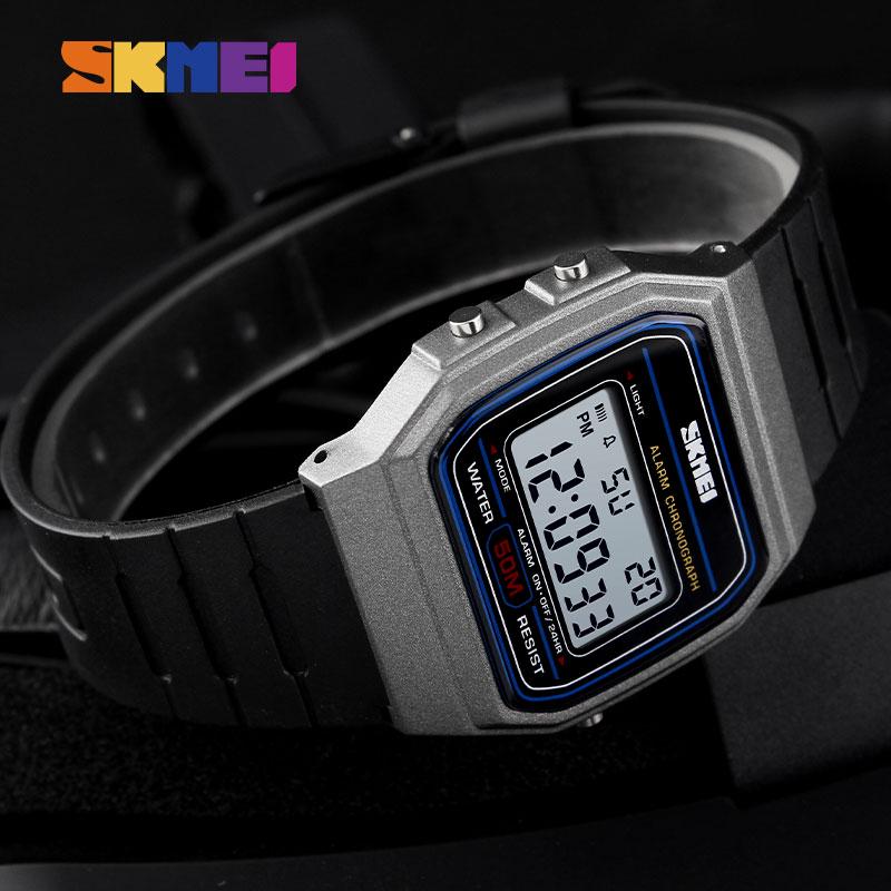 Skmei Часы для пар, модный циферблат, спортивные водонепроницаемые светодиодные часы с датой недели, цифровые повседневные наручные часы