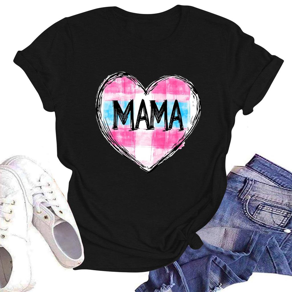 Женская повседневная футболка с круглым вырезом и короткими рукавами с принтом