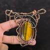 Tiger's Eye Necklace Copper Wire Wrapped Necklace Handmade Adjustable Necklace Copper Wire Wrap Jewelry Gemstone Necklace Anniversary Gifts