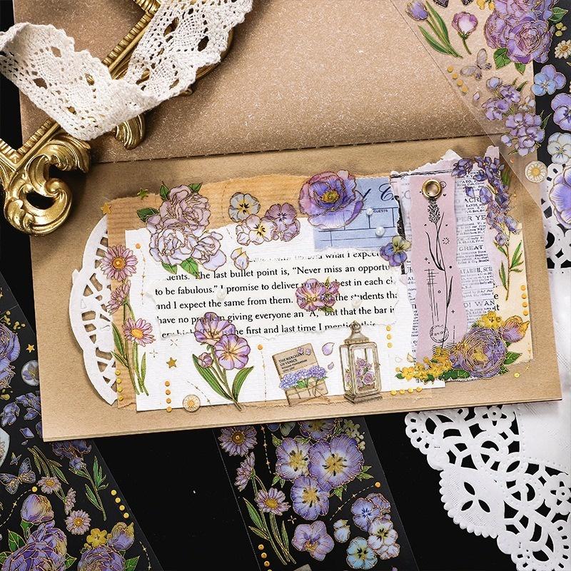 3Pcs/Set 3D Hot Stamping Stickers Four Seasons Flowers Decorative Pvc Stickers Scrapbooking Stick Label Diary Album Stationery