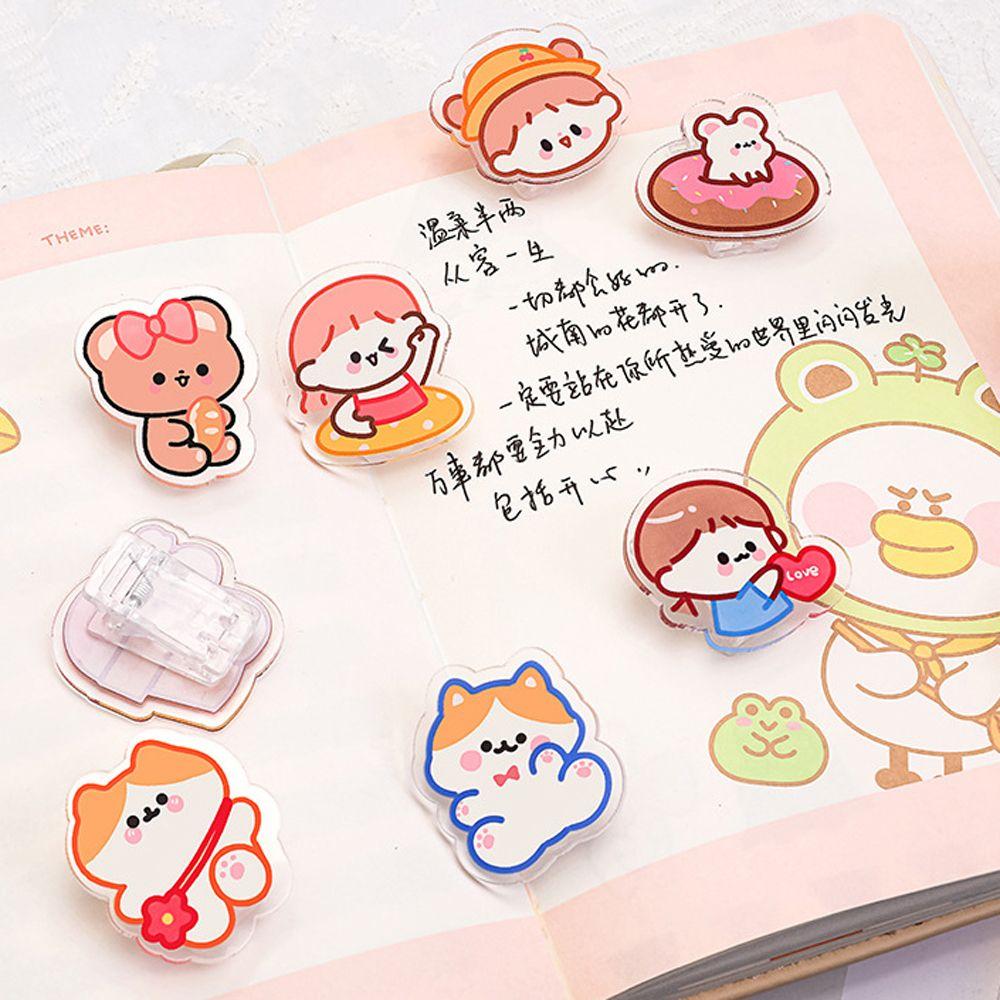 Cartoon Index Clamp Office Supplies Paper Clip Transparent Clip Binder Clips Snacks Sealing Clip
