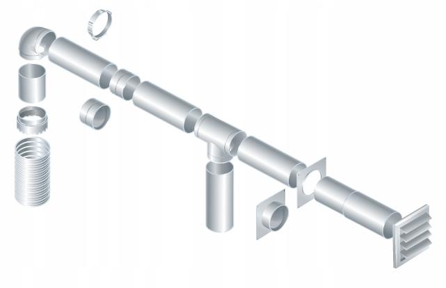 Fixed Flat Ventilation Elbow Connecting Channel 220X90Mm With Fi125 Vents
