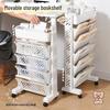 Compact Classroom Desk Bookshelf with Movable Wheels