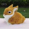 1/5 шт. плюшевая фигурка кролика, реалистичная имитация модели кролика, реалистичное искусственное меховое животное, миниатюрное украшение для домашнего офиса, пасхальное украшение для рабочего стола