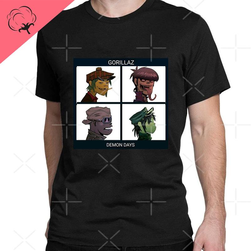 2026 Новые Забавные Музыкальные Группы Gorillaz Demon Days Повседневные Футболки Мальчик Сумасшедшие Футболки Круглый Воротник Короткий Рукав Футболки Одежда Футболка
