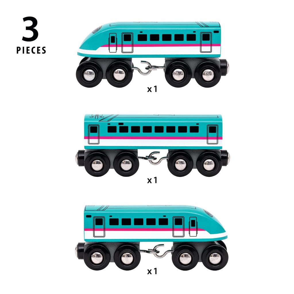 BRIO World Railway Series Shinkansen E5 Series Hayabusa Electric 36086 лет и (Деревянное транспортное средство, транспортное средство, локомотив) (3 вверх)