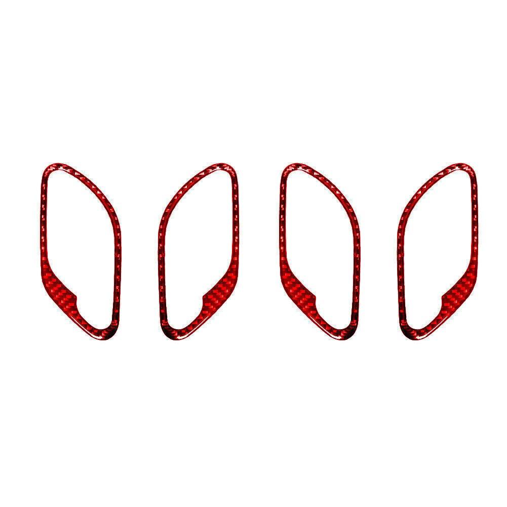 Red Door Handle Panel Cover Sticker Carbon Fiber Trim For BMW M5 E39 1998-2003