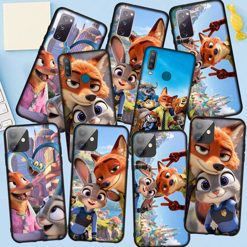 Чехол для телефона для iPhone 17 16 15 Plus X Huawei P30 P20 Lite Redmi Note 14 12 11 13 Pro Max OPPO A60 A80 A40 A18 Мультяшный Гэри Джуди Зверополис Ник 2 Чехол