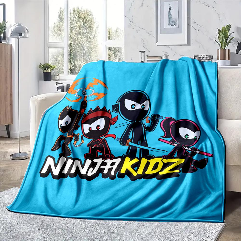Ninja Kidz Theme Printed Blanket - Perfect for Couch, Bed, Travel & Outdoor Use | Machine Washable, Cozy & Durable.