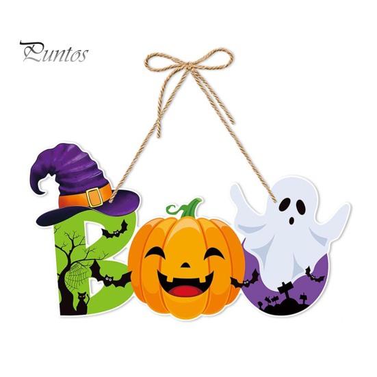 Счастливый Хэллоуин Дверной Знак Жуткая Тыква Призрак Летучая Мышь Скелет Крытый Открытый Передняя Дверь Настенное Украшение Добро пожаловать Дверная Табличка Домашние Праздничные Атрибуты