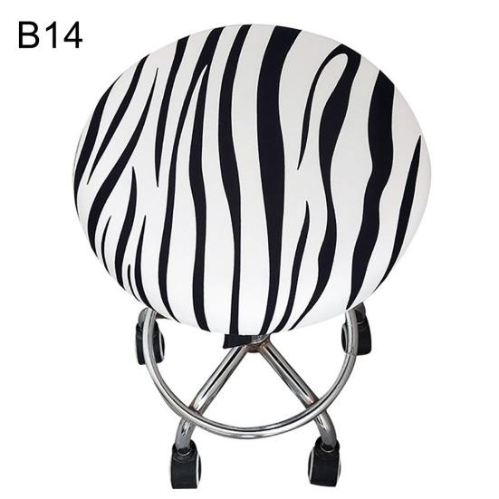 Round Floral Printed Elastic Spandex Seat Cover Decor for 30-45cm Chair Stool