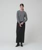 Muse [Essentiel] Aubier Minimal Wool-Blend Long Maxi Skirt_Black