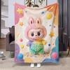Labub Flannel Blanket - All-season Nap Blanket - Super Cute Digital Print - Creative Colors