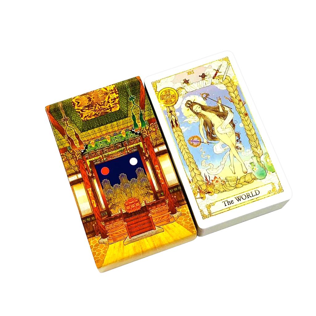 Retro Court Tarot Cards A 78PCS Chinese-style Tarot Deck Classic Design For Beginners & Pros, Ideal For Divination, Meditation