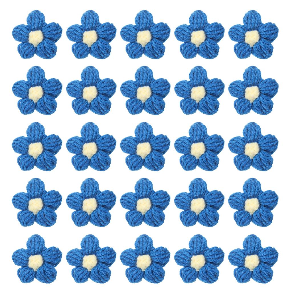 36pcs Crochet Flowers Applique Flowers for Craft Sewing Crochet Flowers Bouquet DIY Hair Clothes Party Craft Christmas Decor